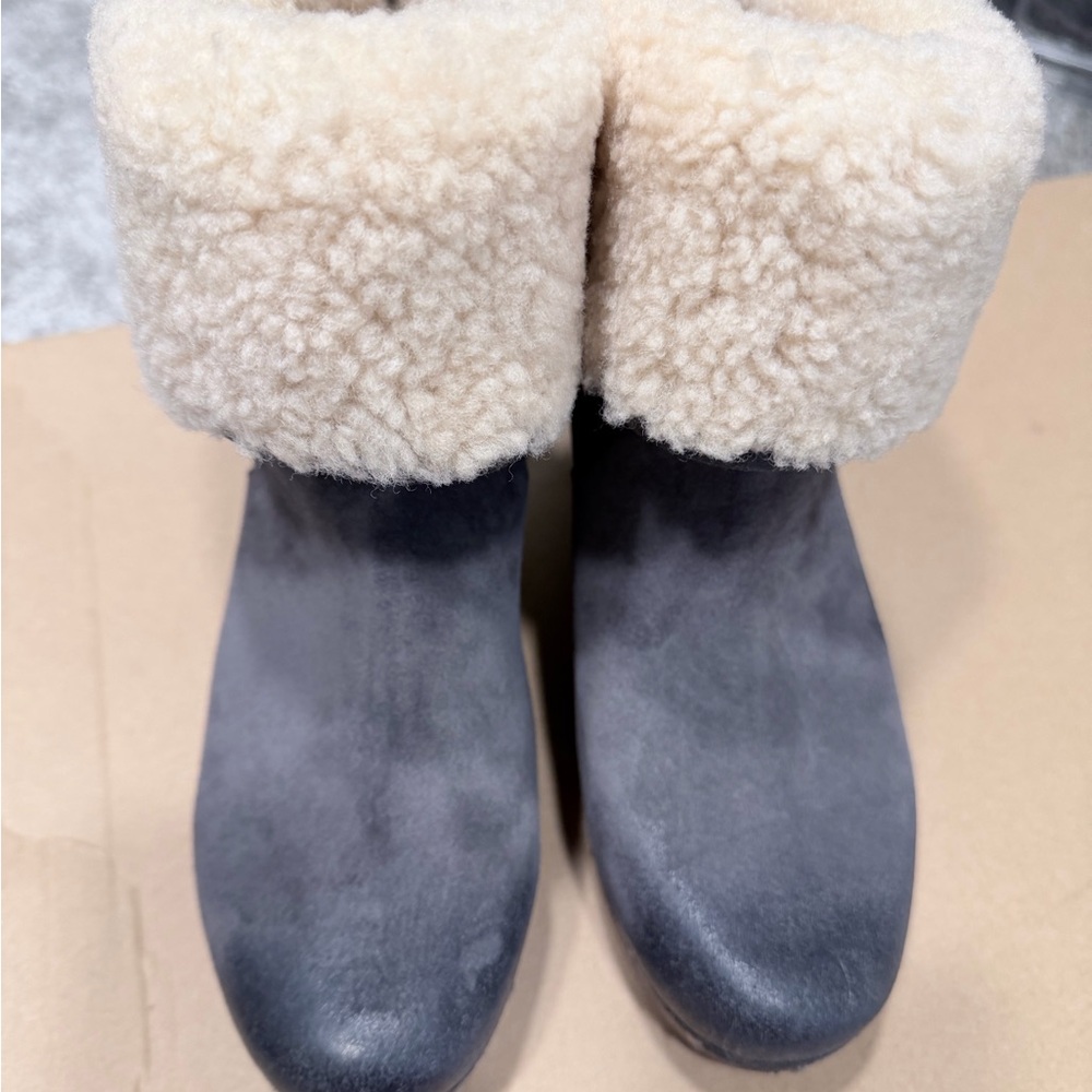 UGG Gray and Cream Ankle Boots